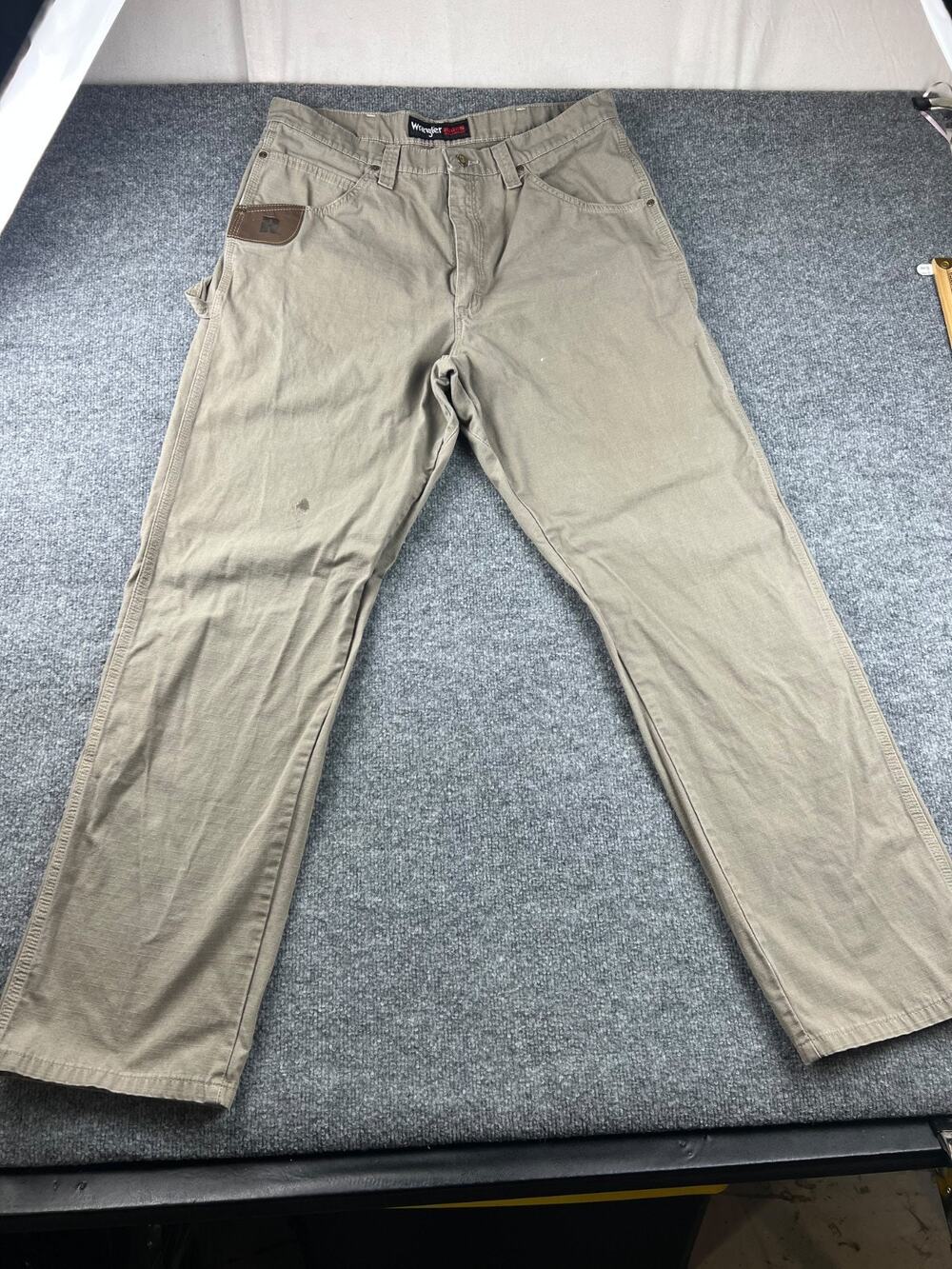 Wrangler Riggs Technician Ripstop Khaki Workwear Pants Mens Size 36x34 #750